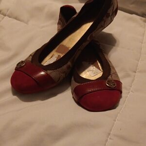 Coach Red and Brown Women's Flats